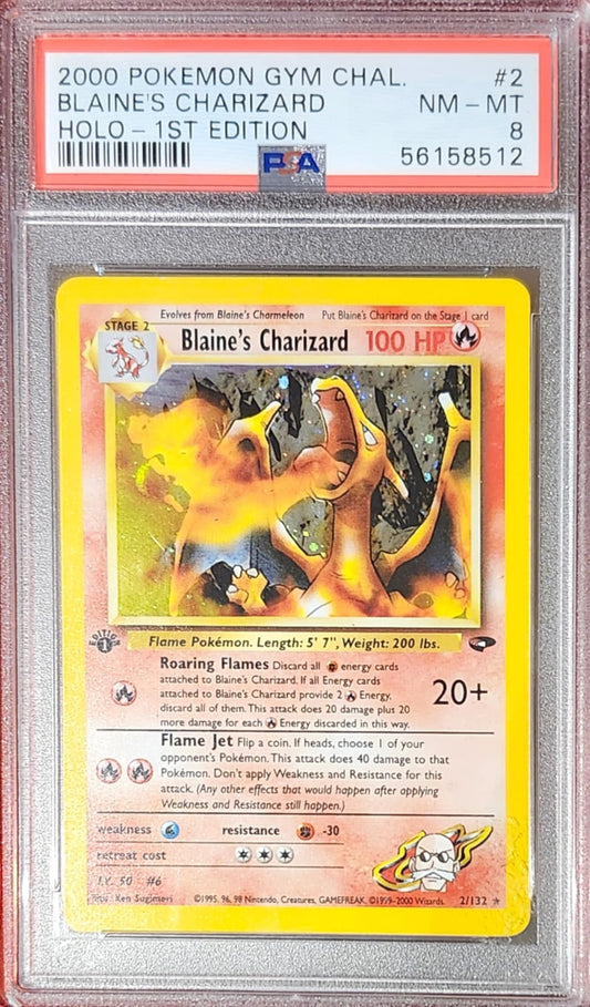 Blaine's Charizard 1st Ed. PSA 8
