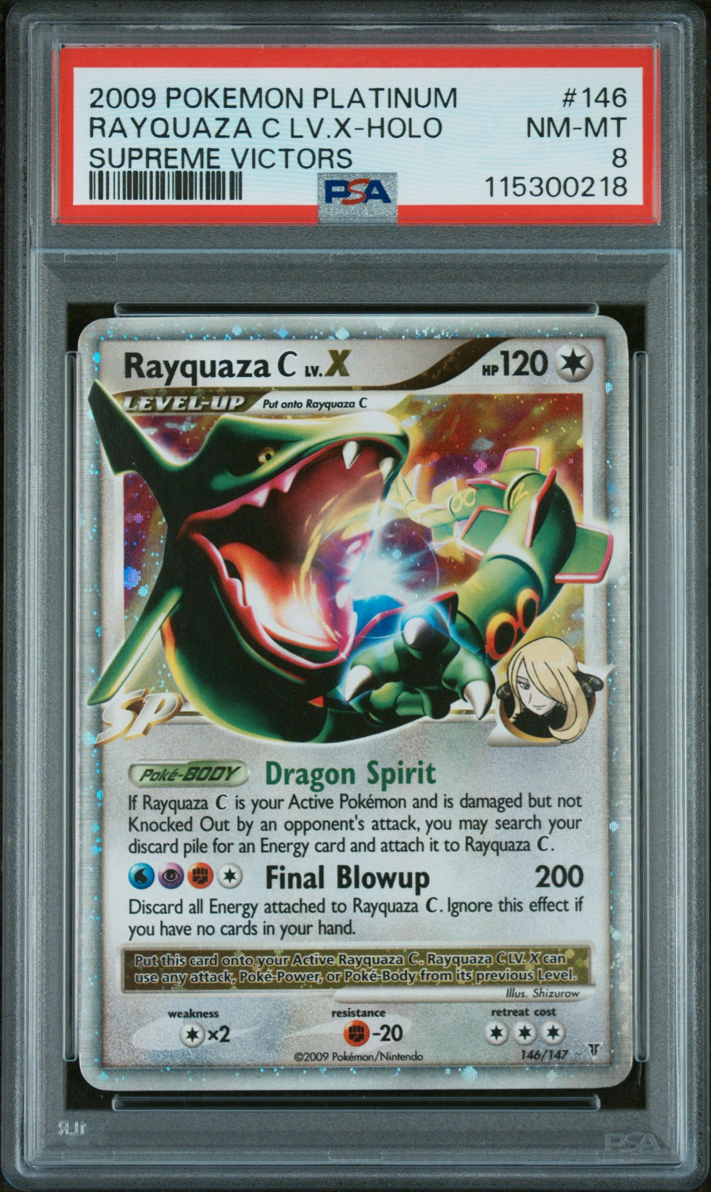 RAYQUAZA C LV.X-HOLO SUPREME VICTORS 2009 POKEMON PLATINUM SUPREME VICTORS PSA NM-MT 8