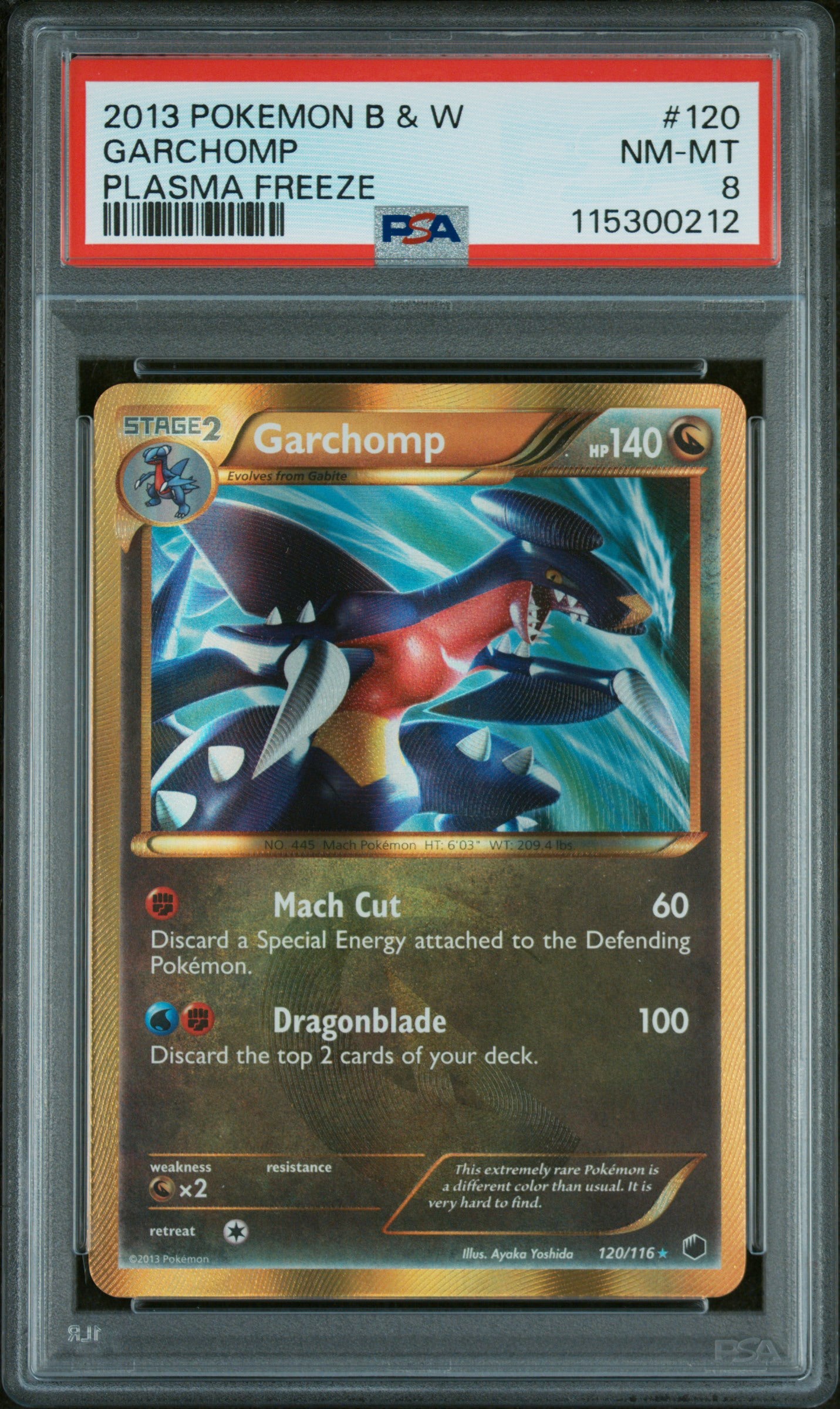 GARCHOMP PLASMA FREEZE 2013 POKEMON BLACK & WHITE PLASMA FREEZE PSA NM-MT 8