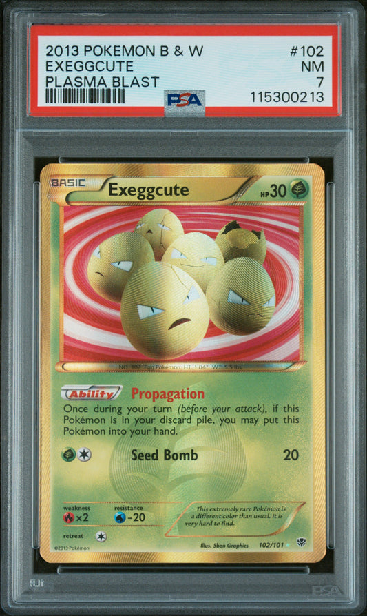 EXEGGCUTE PLASMA BLAST 2013 POKEMON BLACK & WHITE PLASMA BLAST PSA NM 7