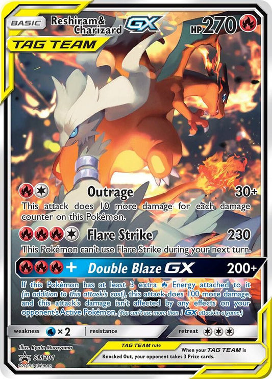 Reshiram & Charizard GX SM201 - LP