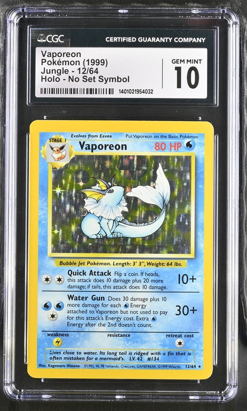 Vaporeon NO SYMBOL CGC 10