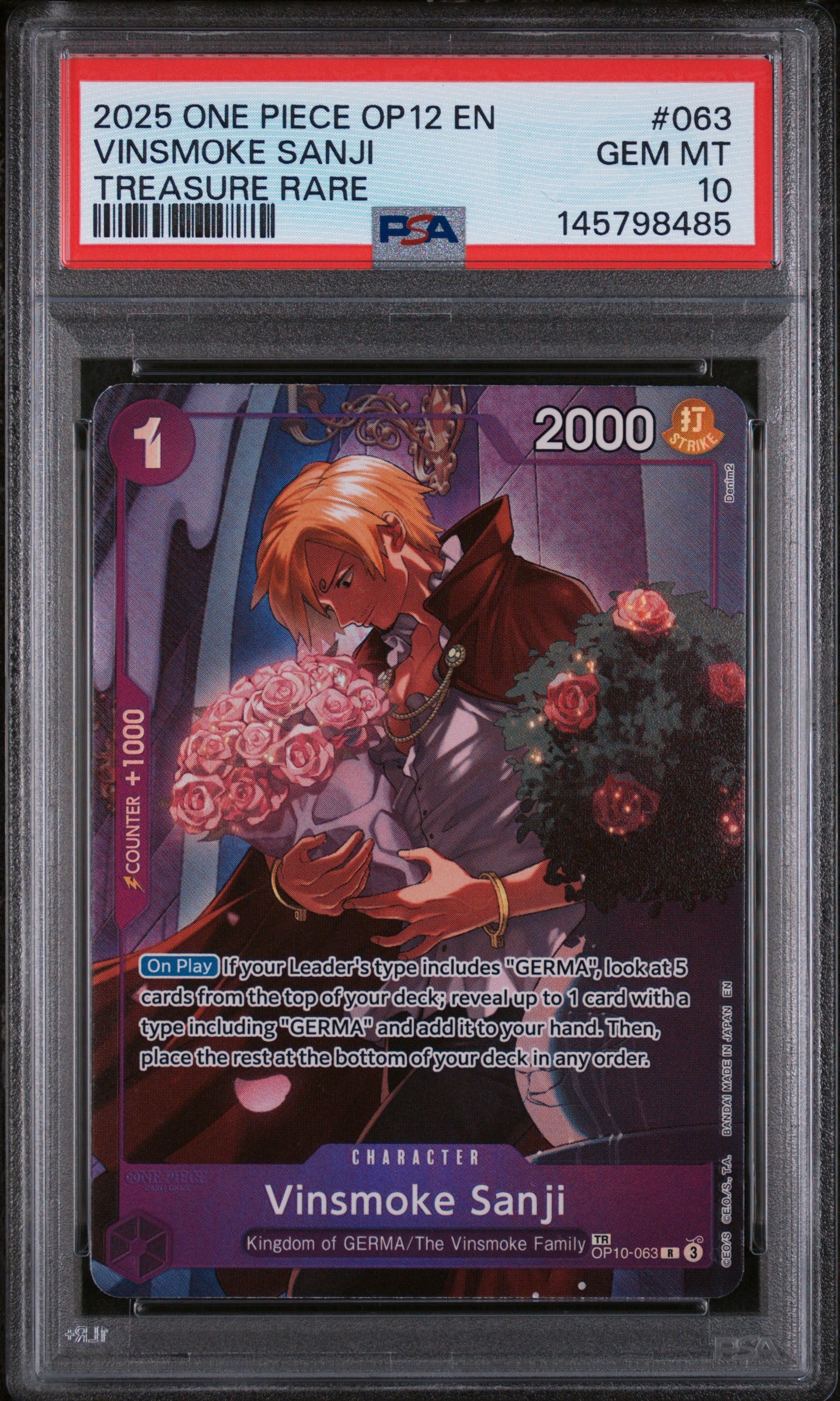 Vinsmoke Sanji TR PSA 10