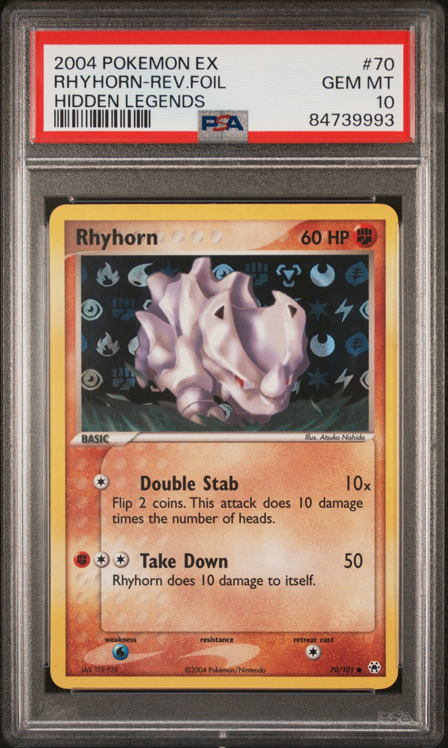 Rhyhorn Reverse Foil PSA 10