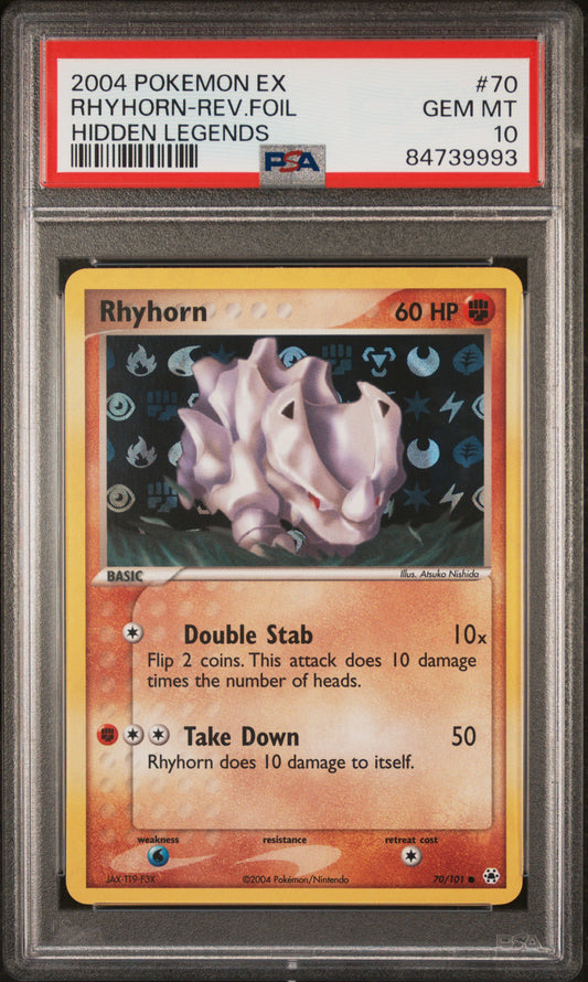 Rhyhorn Reverse Foil PSA 10