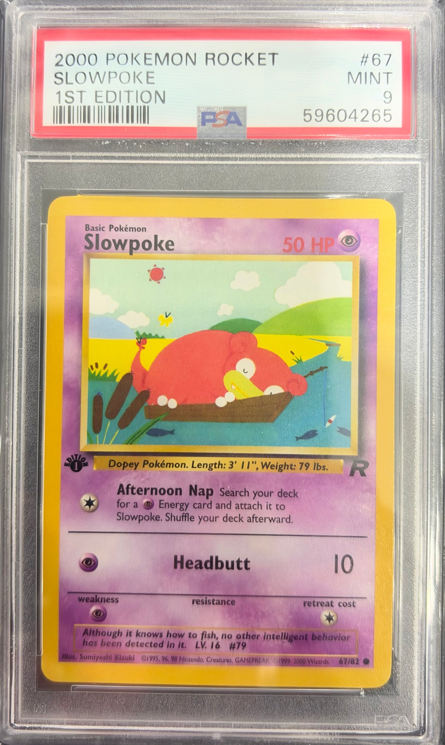 2000 POKEMON ROCKET #67 SLOWPOKE 1ST EDITION PSA 9