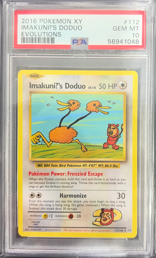 2016 POKEMON XY EVOLUTIONS #112 IMAKUNI?'S DODUO EVOLUTIONS PSA 10