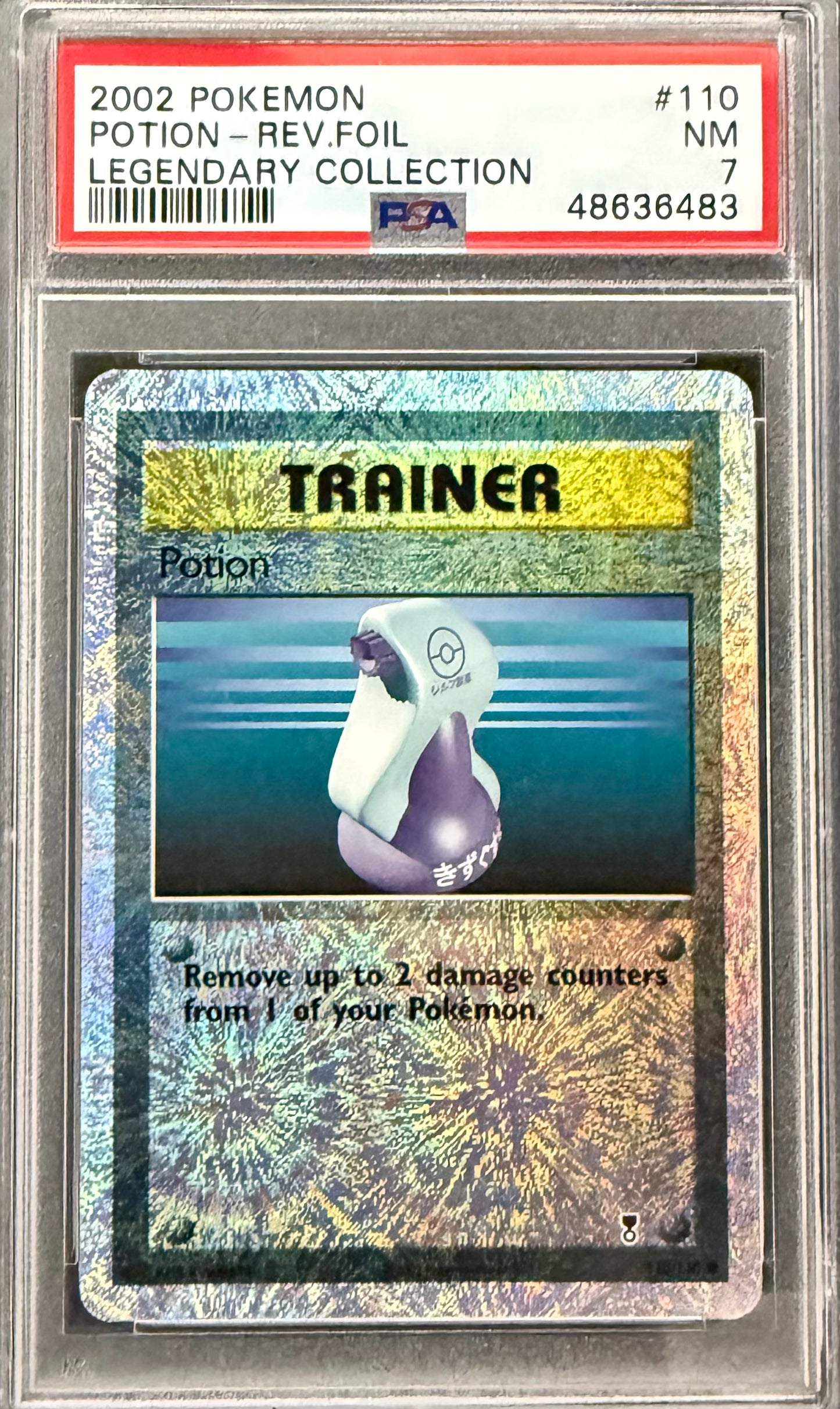 2002 POKEMON LEGENDARY COLLECTION #110 POTION-REV.FOIL LEGENDARY COLLECTION PSA 7