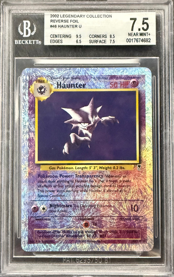 2002 POKEMON LEGENDARY COLLECTION #46 HAUNTER-REV.FOIL LEGENDARY COLLECTION BGS 7.5