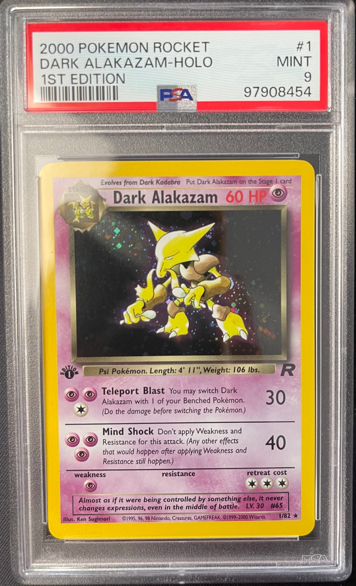 Dark Alakazam 1st Ed. PSA 9