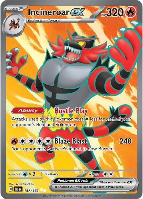 Incineroar EX 187/162 - NM