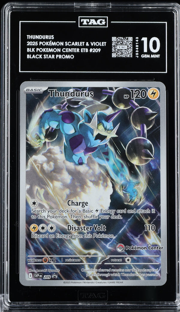 Thundurus Holo 2025 Pokémon Scarlet & Violet Black Star Promos TAG 10 GEM MINT