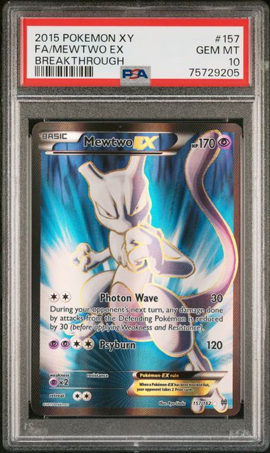2015 POKEMON XY BREAKTHROUGH #157 FA/MEWTWO EX BREAKTHROUGH PSA 10