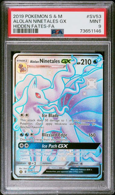 Alolan Ninetales GX PSA 9
