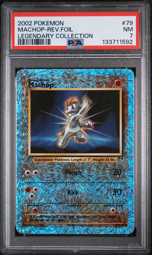 2002 POKEMON LEGENDARY COLLECTION #79 MACHOP-REV.FOIL LEGENDARY COLLECTION PSA 7