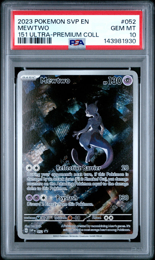 MEWTWO 151 ULTRA-PREMIUM COLL 2023 POKEMON SVP EN-SV BLACK STAR PROMO PSA GEM MT 10