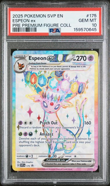2025 Pokémon Svp EN-SV Black Star Promo #175 Espeon EX - Holo Prismatic Evolutions Premium Figure Collection PSA 10