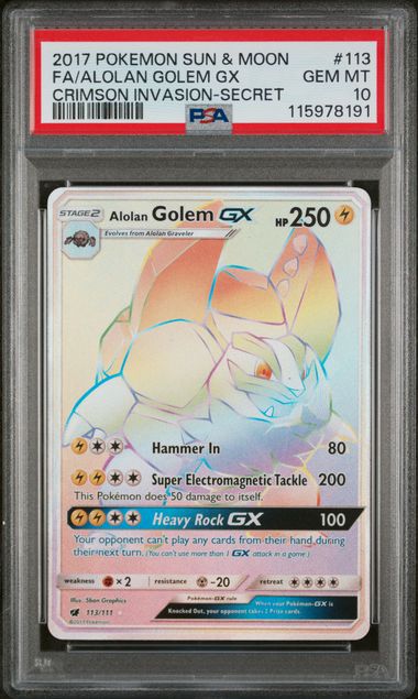 Alolan Golem GX PSA 10