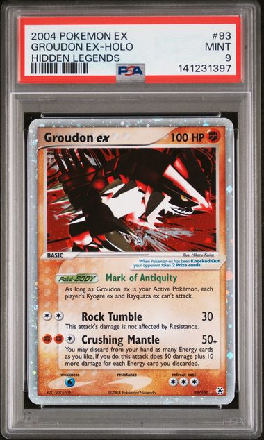2004 POKEMON EX HIDDEN LEGENDS #93 GROUDON EX-HOLO HIDDEN LEGENDS PSA 9