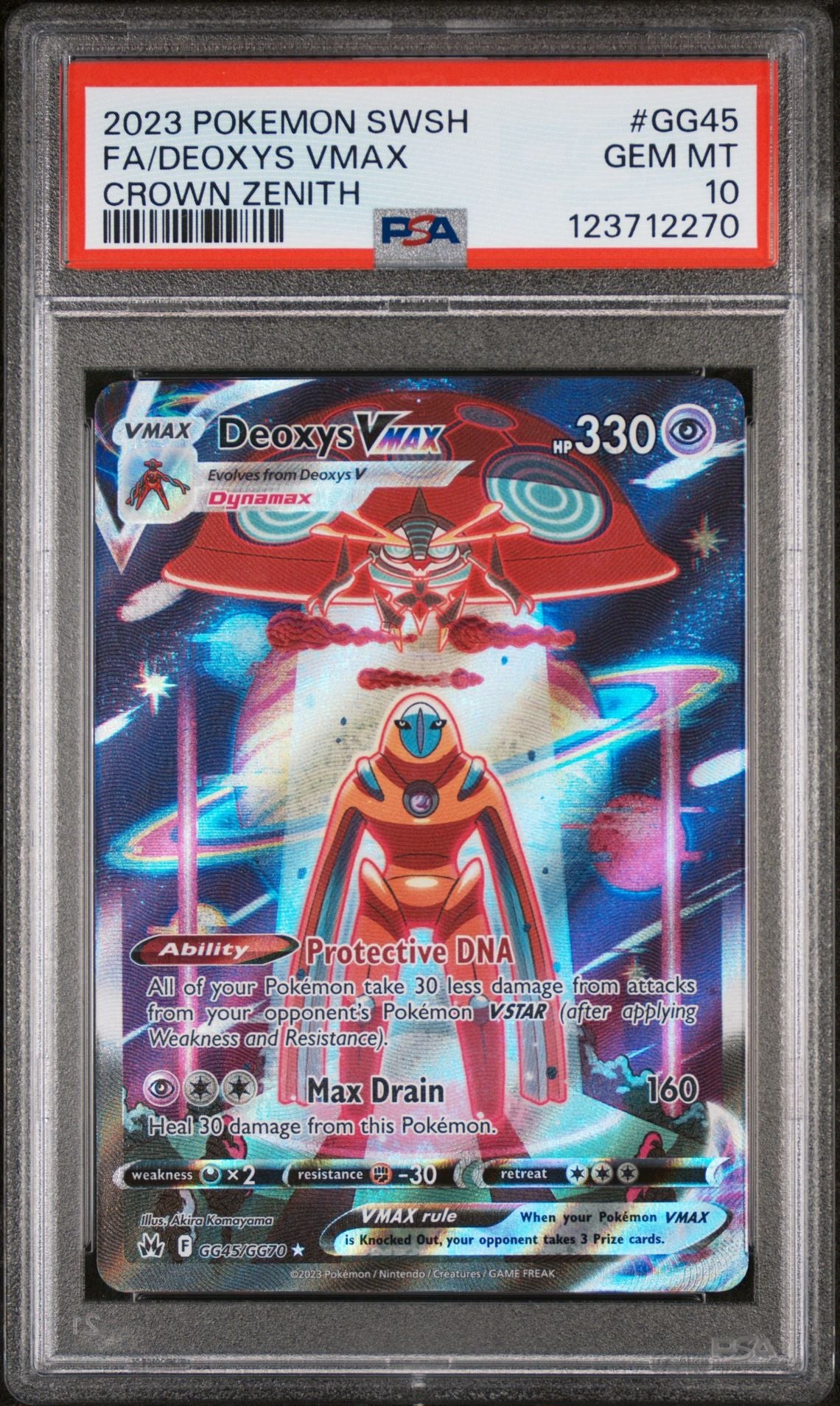 FA/DEOXYS VMAX CROWN ZENITH 2023 POKEMON SWORD AND SHIELD CROWN ZENITH PSA GEM MT 10