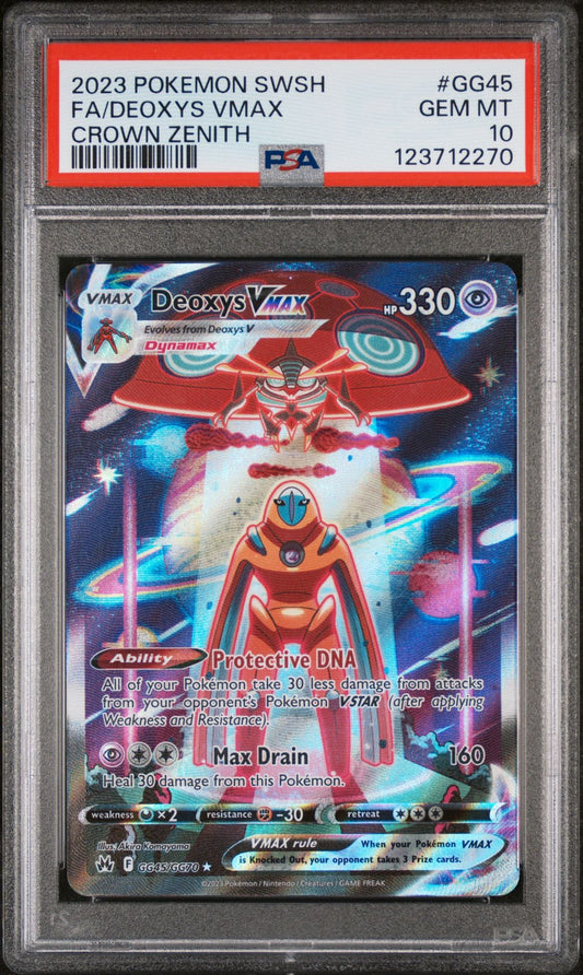 FA/DEOXYS VMAX CROWN ZENITH 2023 POKEMON SWORD AND SHIELD CROWN ZENITH PSA GEM MT 10