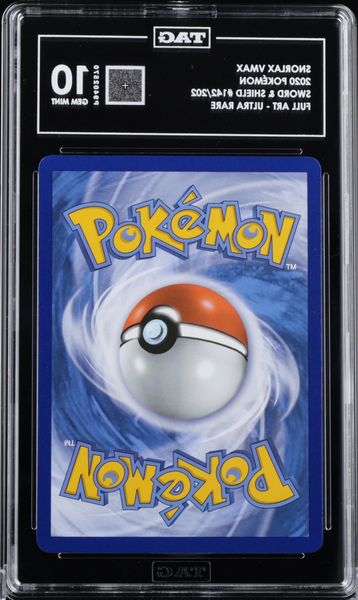 Snorlax VMAX Full Art - Ultra Rare 2020 Pokémon Sword & Shield TAG 10 GEM MINT