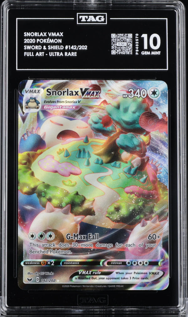 Snorlax VMAX Full Art - Ultra Rare 2020 Pokémon Sword & Shield TAG 10 GEM MINT