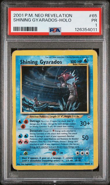 2001 Pokémon Neo Revelation #65 Shining Gyarados - Holo Holo PSA 1