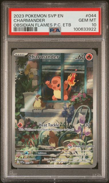 2023 POKEMON SVP EN-SV BLACK STAR PROMO #044 CHARMANDER OBSIDIAN FLAMES PC ETB PSA 10