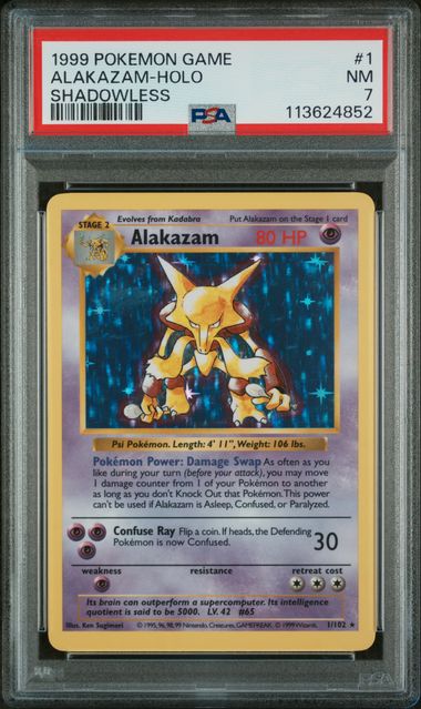 Alakazam Shadowless PSA 7
