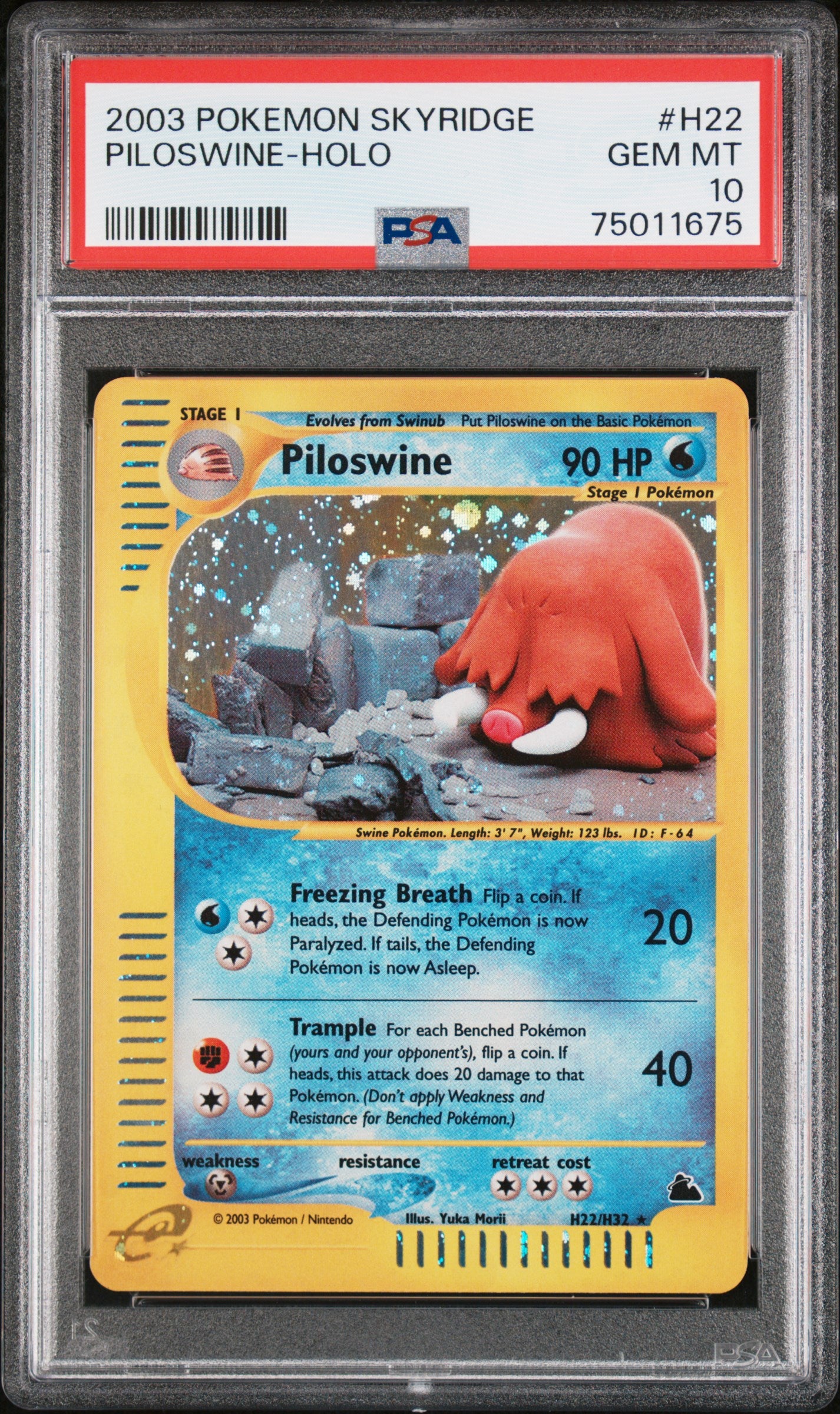 PILOSWINE-HOLO 2003 POKEMON SKYRIDGE PSA GEM MT 10