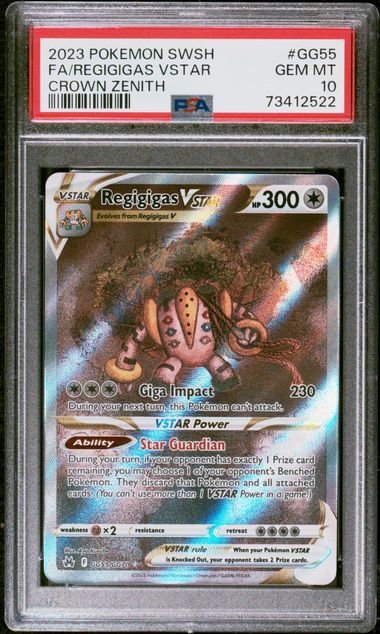 2023 Pokémon Sword and Shield Crown Zenith #GG55 Regigigas Vstar - Full Art PSA 10