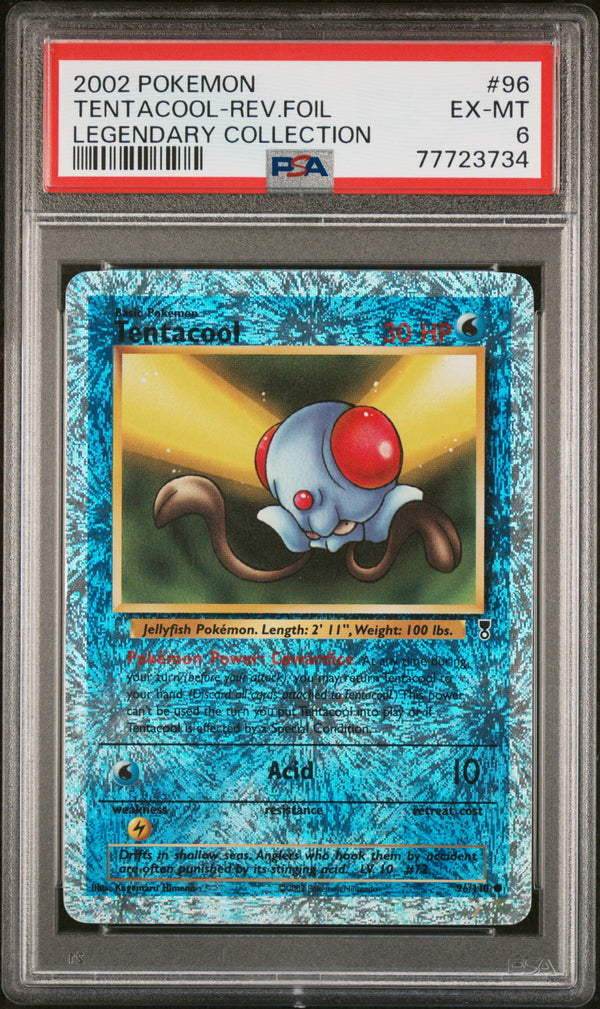 2002 POKEMON LEGENDARY COLLECTION #96 TENTACOOL-REV.FOIL LEGENDARY COLLECTION PSA 6