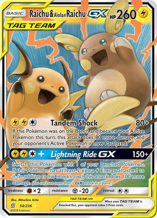 Raichu & Alolan Raichu GX 54/236 - NM