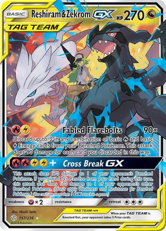 Reshiram & Zekrom GX 157/236 - NM