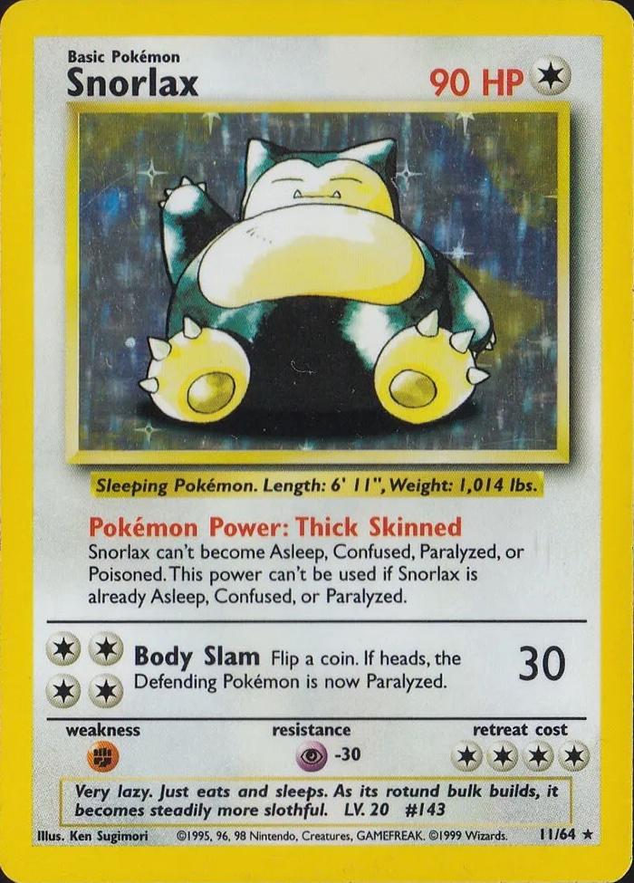 Snorlax (Holo/No Symbol) 11/64 - MP