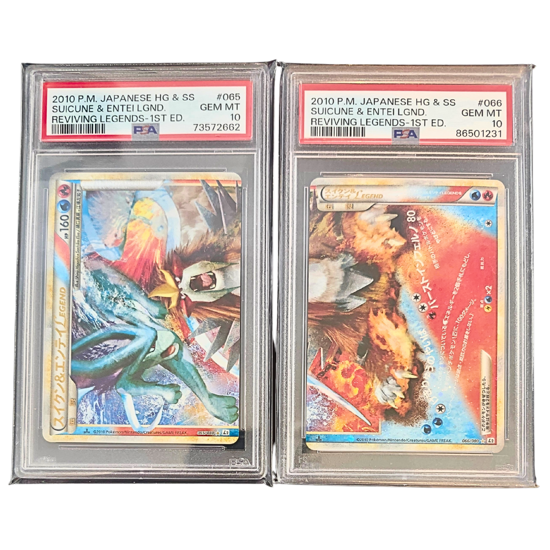 Suicune & Entei Legend Japanese 1st Ed. PSA 10