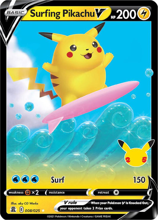 Surfing Pikachu V 008/025 - NM