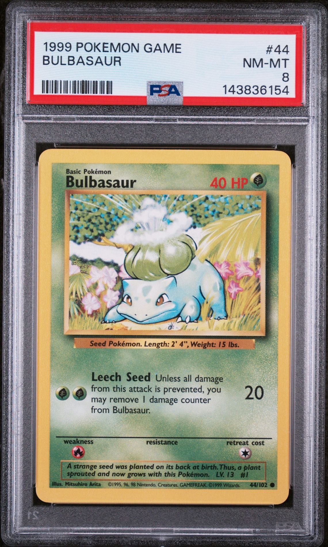 BULBASAUR 1999 POKEMON GAME PSA NM-MT 8