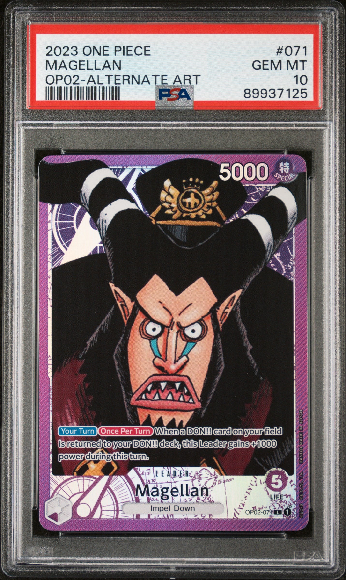 MAGELLAN ALTERNATE ART 2023 ONE PIECE OP02-PARAMOUNT WAR PSA GEM MT 10
