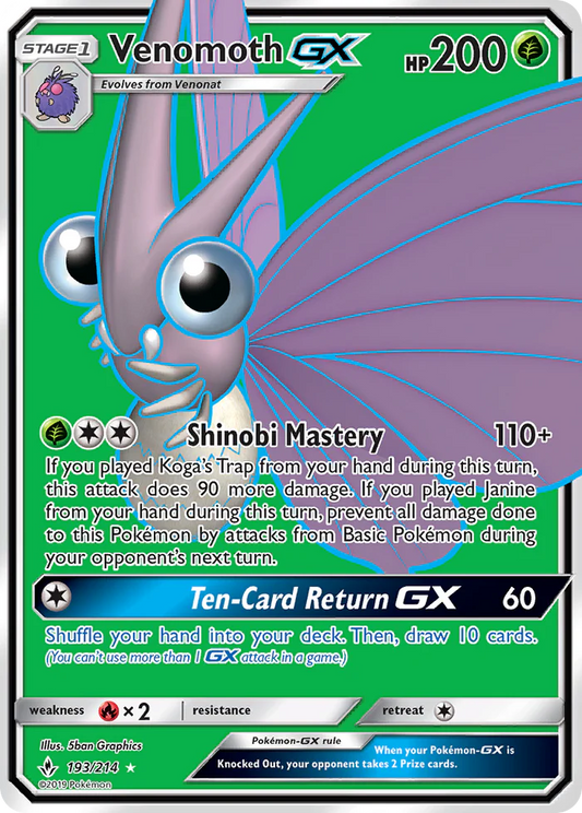 Venomoth GX 193/214 - NM