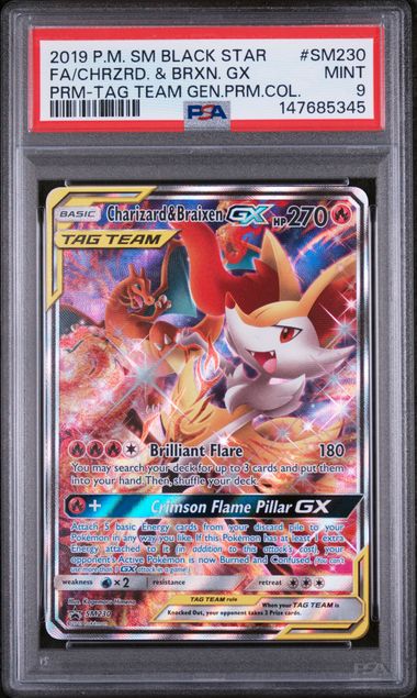 Charizard & Braixen GX PSA 9