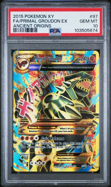 FA/PRIMAL GROUDON EX ANCIENT ORIGINS 2015 POKEMON XY ANCIENT ORIGINS PSA GEM MT 10
