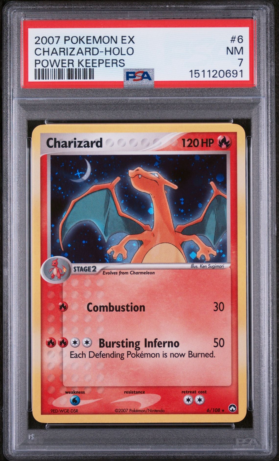 CHARIZARD-HOLO POWER KEEPERS 2007 POKEMON EX POWER KEEPERS PSA NM 7