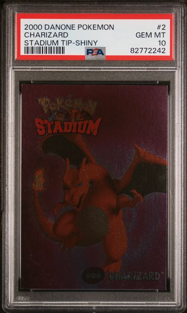 CHARIZARD STADIUM TIP-SHINY 2000 DANONE POKEMON STADIUM TIP SHINY PSA GEM MT 10