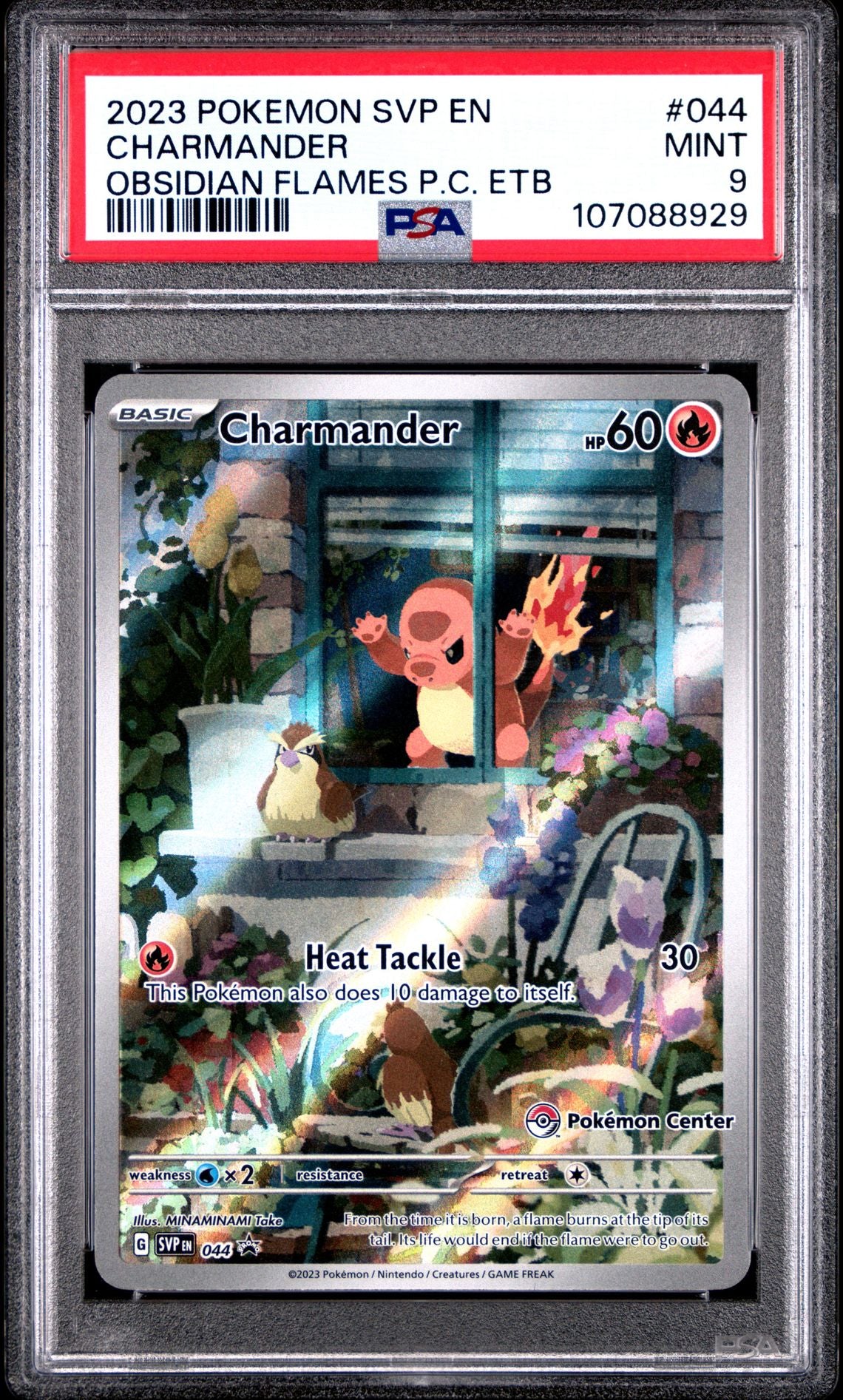 CHARMANDER OBSIDIAN FLAMES PC ETB 2023 POKEMON SVP EN-SV BLACK STAR PROMO PSA MINT 9