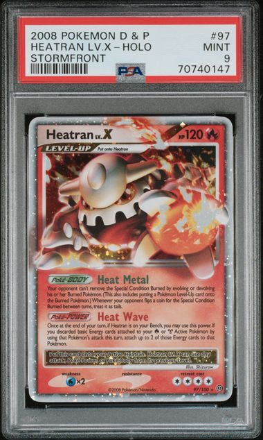 2008 POKEMON DIAMOND & PEARL STORMFRONT #97 HEATRAN LV.X-HOLO STORMFRONT PSA 9