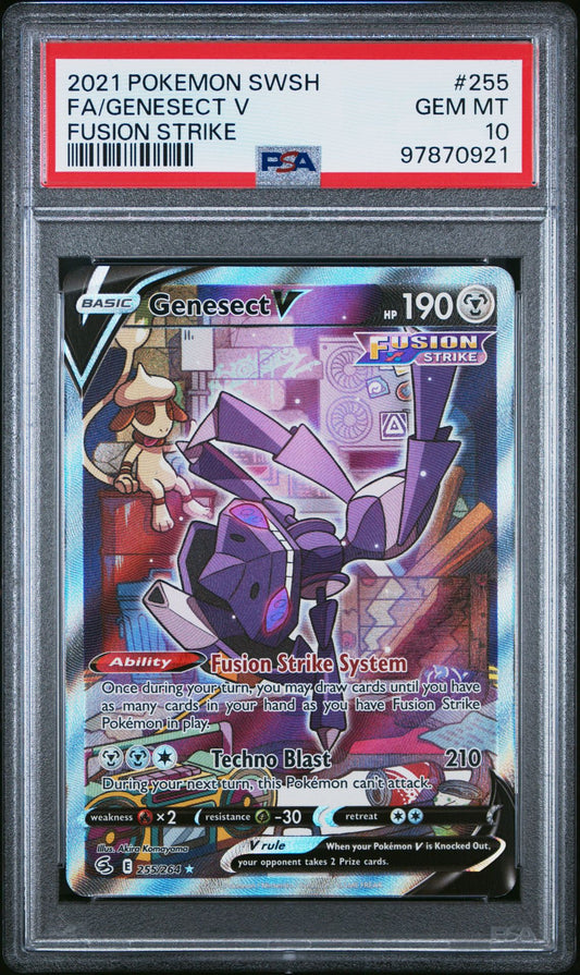 FA/GENESECT V FUSION STRIKE 2021 POKEMON SWORD & SHIELD FUSION STRIKE PSA GEM MT 10