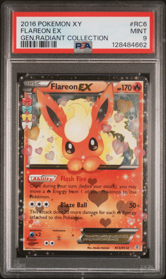 FLAREON EX GEN.RADIANT COLLECTION 2016 POKEMON XY GENERATIONS RADIANT COLLECTION PSA MINT 9