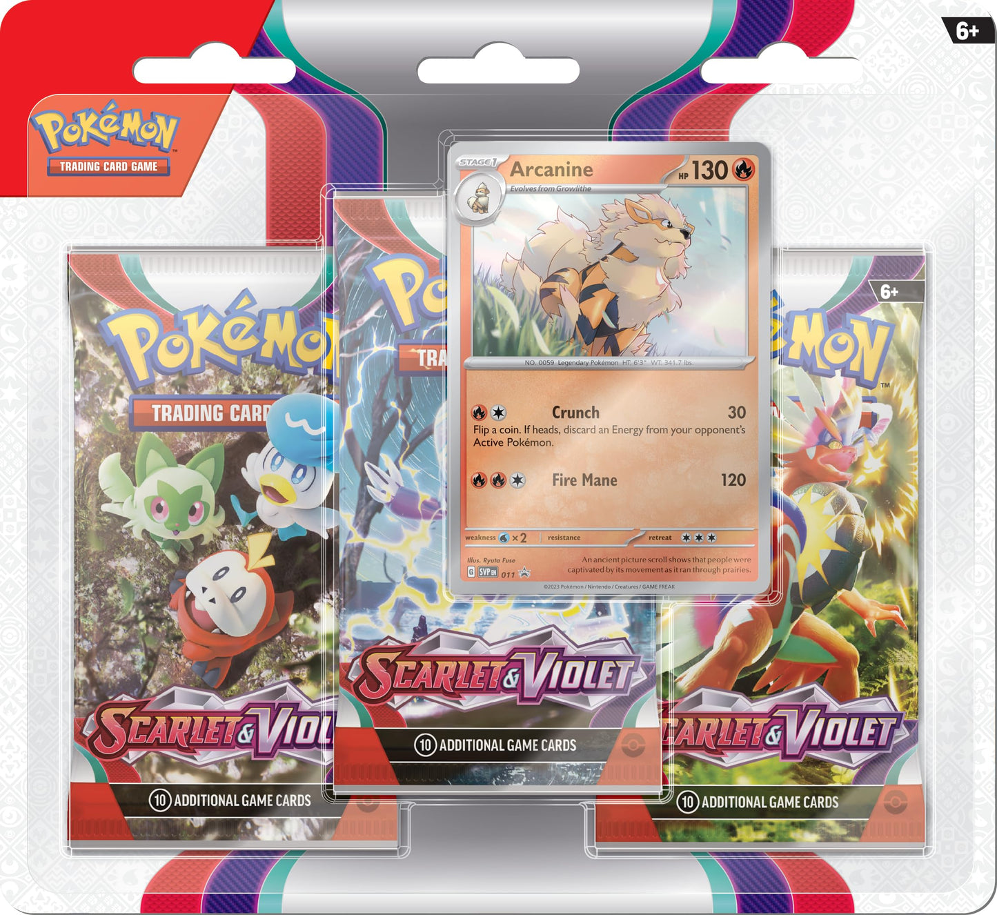 Scarlet & Violet Base 3 Pack Blister (Arcanine)